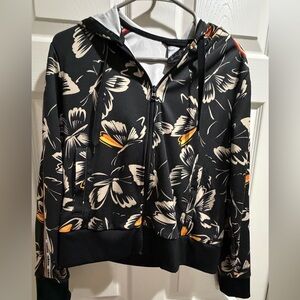 adidas Black and Orange Butterfly Bomber Jacket
